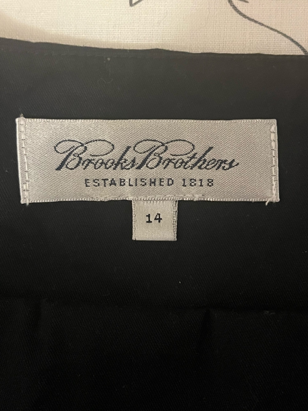 Classic Brooks Brothers Black Broad Square-Neck Midi Cotton Dress, size 14 - Picture 5 of 7
